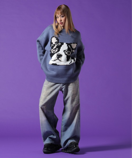 DANKE SCHON(ダンケシェーン)の「【WEB&DEPOT限定】DankeSchon/ダンケシェーン/1.5GG DOG KNIT(ニット/セーター・レディース・ホワイト系2/ブラック/ブルー・M/L/XL)」の18枚目の写真