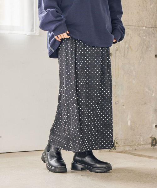 studio CLIP（スタディオクリップ）の「【WEB限定】サテンナロースカート（スカート・レディース・アイボリー/ドット/モカ・FREE）」の6枚目の写真