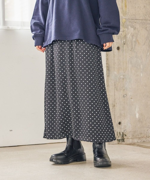 studio CLIP（スタディオクリップ）の「【WEB限定】サテンナロースカート（スカート・レディース・アイボリー/ドット/モカ・FREE）」の7枚目の写真