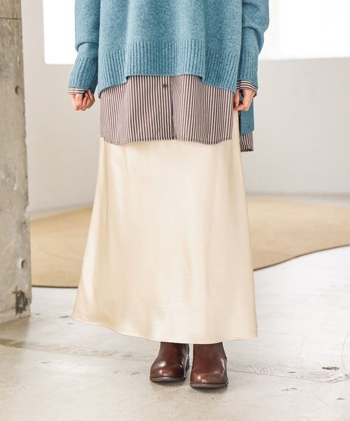 studio CLIP（スタディオクリップ）の「【WEB限定】サテンナロースカート（スカート・レディース・アイボリー/ドット/モカ・FREE）」の13枚目の写真