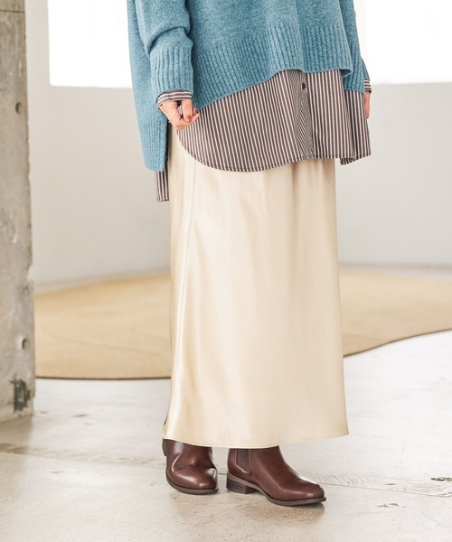 studio CLIP（スタディオクリップ）の「【WEB限定】サテンナロースカート（スカート・レディース・アイボリー/ドット/モカ・FREE）」の14枚目の写真