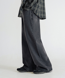 LEMAIN SECOND（リメインセカンド）の「Natural Washing Wide Denim Pants [Black Blue]（デニムパンツ）」