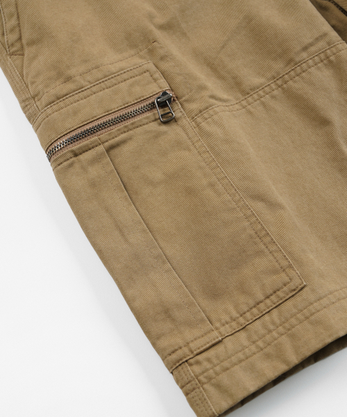 FRIZMWORKS(フリズムワークス)の「WASHED COTTON ZIP CARGO SHORTS _ BEIGE(その他パンツ・メンズ・その他・LARGE/SMALL/MEDIUM)」の7枚目の写真
