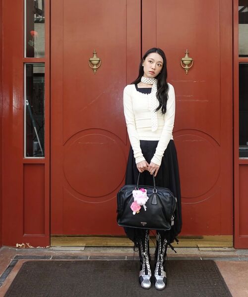 MOAA（モア）の「フローラルレイヤードスリーブ (ホワイト)（Tシャツ/カットソー・レディース・その他・SMALL/MEDIUM）」の7枚目の写真