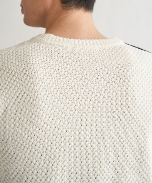 ikka(イッカ)の「ブロックスクルーネックニット(ニット/セーター・メンズ・オフホワイト/ネイビー/モカ・M/L/XL/S)」の19枚目の写真