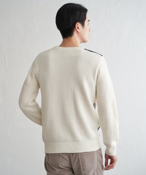 ikka(イッカ)の「ブロックスクルーネックニット(ニット/セーター・メンズ・オフホワイト/ネイビー/モカ・M/L/XL/S)」の16枚目の写真