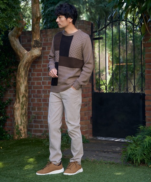 ikka(イッカ)の「ブロックスクルーネックニット(ニット/セーター・メンズ・オフホワイト/ネイビー/モカ・M/L/XL/S)」の7枚目の写真