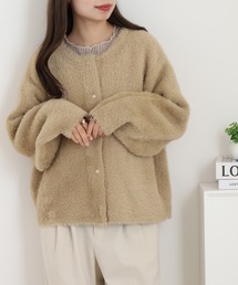 OMNES Supremo フェザーヤーンダブルフェイスニットカーディガン