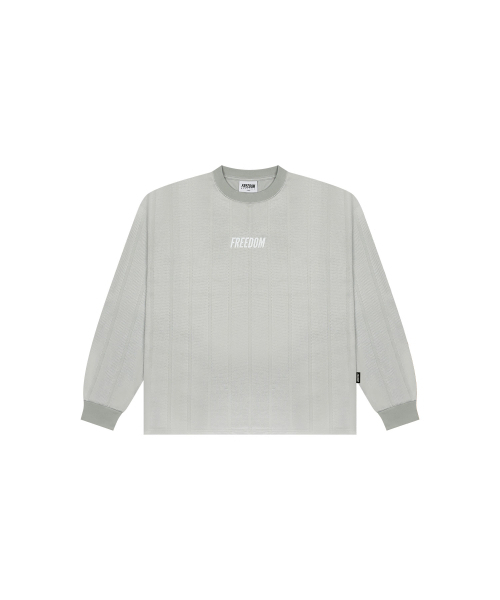 FREEDOM(フリーダム)の「ロゴコーティングメッシュロングスリーブ(グレー)(Tシャツ/カットソー・メンズ・その他・XX-LARGE/XXX-LARGE/XXXX-LARGE/LARGE/MEDIUM/X-LARGE)」の1枚目の写真
