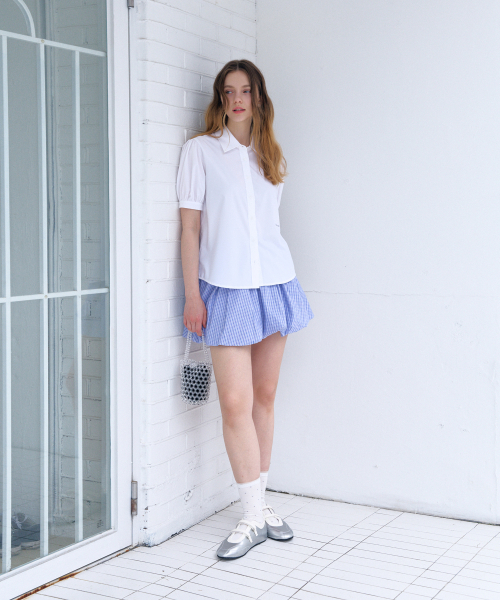BRILLEMONTHS（ブリルモンス）の「リンクルフリーバンブーパフシャツ[ホワイト]（シャツ/ブラウス・レディース・その他・MEDIUM/SMALL）」の3枚目の写真