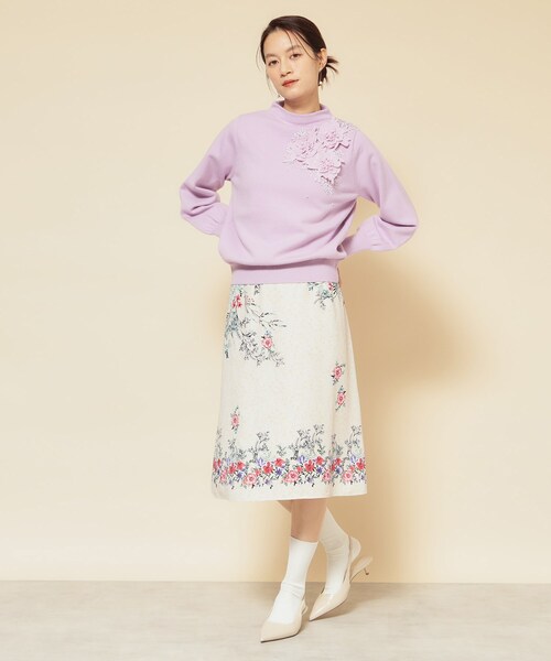 co creation and yours／SS～L】オリエンタル柄パネルスカート