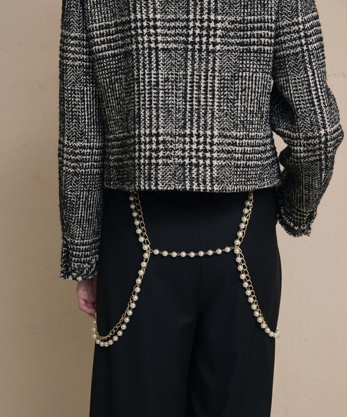 EIMY ISTOIRE（エイミーイストワール）の「ツイードノーカラージャケット（ノーカラージャケット・レディース・チェック/ブラック・36/38）」の11枚目の写真