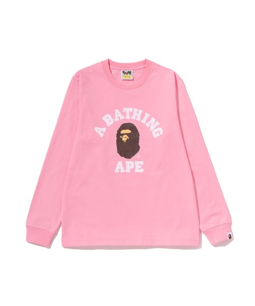A BATHING APE（アベイシングエイプ）の「COLLEGE LS TEE（Tシャツ/カットソー・レディース・ブラック/ホワイト/ピンク/グリーン・SMALL/XX-SMALL/MEDIUM/X-SMALL）」の4枚目の写真