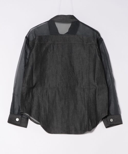 Munich（ミューニック）の「デニム×シアーデニムドッキングシャツ（シャツ/ブラウス・レディース・ブラック/ネイビー・FREE）」の5枚目の写真