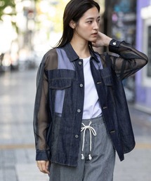 Munich | デニム×シアーデニムドッキングシャツ(シャツ/ブラウス)