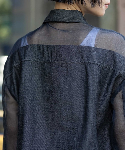 Munich（ミューニック）の「デニム×シアーデニムドッキングシャツ（シャツ/ブラウス・レディース・ブラック/ネイビー・FREE）」の20枚目の写真