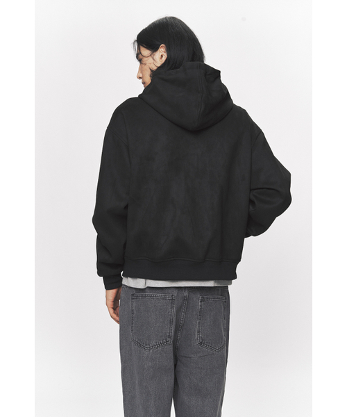 BLACK MOMENT（ブラックモーメント）の「フェイクスエードフードジップアップジャケット[ブラック]（パーカー・メンズ・ブラック・MEDIUM/LARGE）」の8枚目の写真