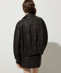 LADY VOLUME | 465 VINTAGE COATED LETTERING JUMPER_BLACK(ライダースジャケット)