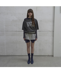 LCDC TM（エルシーディーシーティーエム）の「ASYMMETRIC PRINTED T-SHIRT (DARK GREY)（Tシャツ/カットソー）」