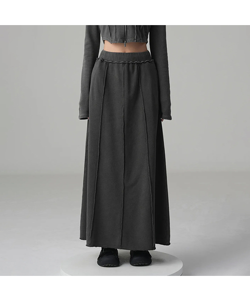 3D Cutting Maxi Skirt - 2COL