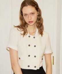 SALON DE YOHN（サロンドヨーン）の「Double Button Crop Jacket_ Ivory（その他アウター）」