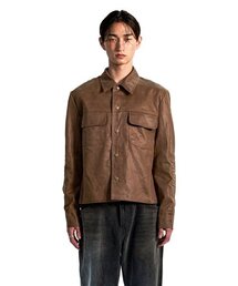 COSMIC FAUX LEATHER JACKET BROWN