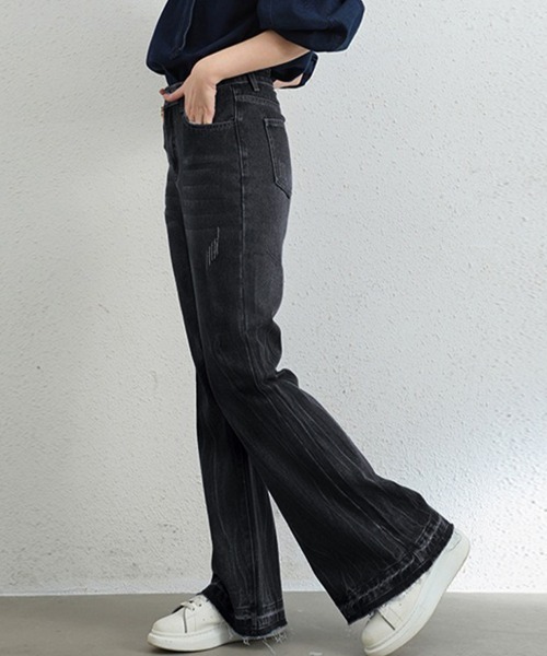 ReRe(リリ)の「美シルエットフレアデニムパンツ(デニムパンツ・レディース・チャコール/ブルー・SMALL/MEDIUM/LARGE/X-LARGE)」の13枚目の写真