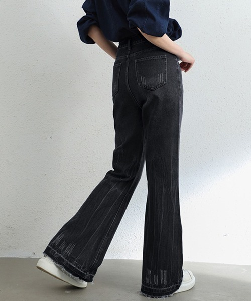 ReRe(リリ)の「美シルエットフレアデニムパンツ(デニムパンツ・レディース・チャコール/ブルー・SMALL/MEDIUM/LARGE/X-LARGE)」の14枚目の写真