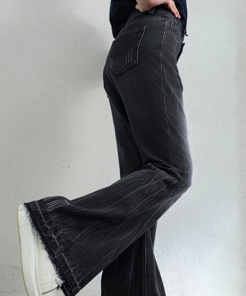 ReRe(リリ)の「美シルエットフレアデニムパンツ(デニムパンツ・レディース・チャコール/ブルー・SMALL/MEDIUM/LARGE/X-LARGE)」の15枚目の写真