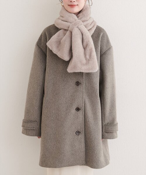 natural couture（ナチュラルクチュール）の「ティペット付きコート（その他アウター・レディース・チャコールグレー/ベージュ・FREE）」の11枚目の写真