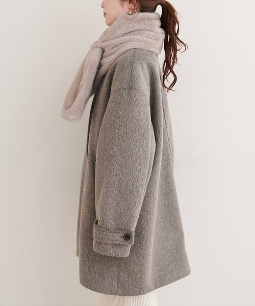 natural couture（ナチュラルクチュール）の「ティペット付きコート（その他アウター・レディース・チャコールグレー/ベージュ・FREE）」の12枚目の写真