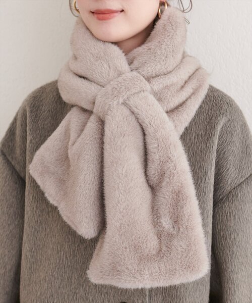 natural couture（ナチュラルクチュール）の「ティペット付きコート（その他アウター・レディース・チャコールグレー/ベージュ・FREE）」の15枚目の写真