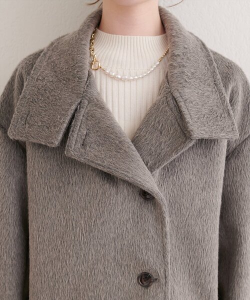 natural couture（ナチュラルクチュール）の「ティペット付きコート（その他アウター・レディース・チャコールグレー/ベージュ・FREE）」の19枚目の写真