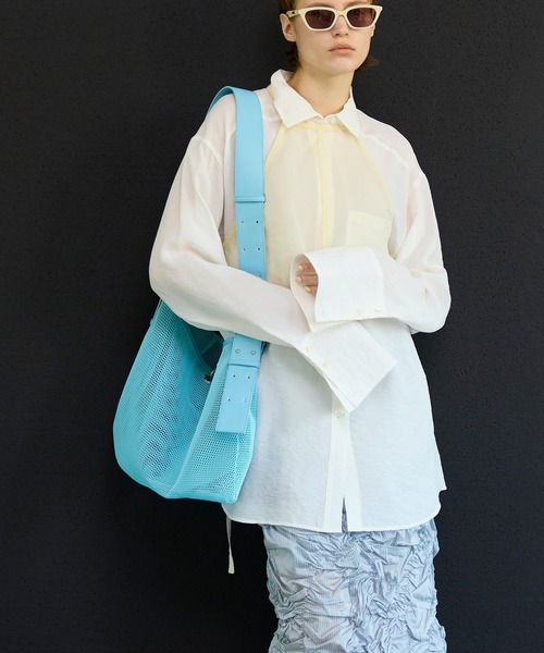 MAISON SPECIAL(メゾンスペシャル)の「Square Tote Bag/スクエアメッシュトートバッグ(トートバッグ・レディース・ブルー/ブラック・FREE)」の1枚目の写真