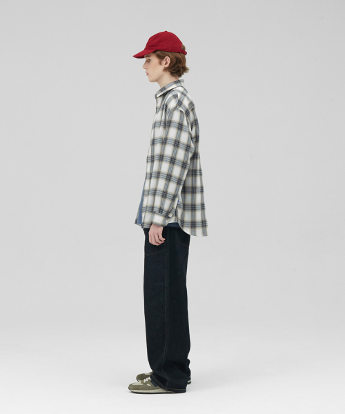 STENDS（ステンズ）の「[M~4XL] オールデイベーシックチェックシャツ_ST-06 (アイボリー)（シャツ/ブラウス・メンズ・その他・MEDIUM/LARGE/XX-LARGE/XXXX-LARGE）」の7枚目の写真