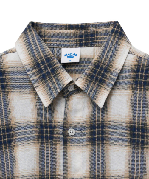 STENDS（ステンズ）の「[M~4XL] オールデイベーシックチェックシャツ_ST-06 (アイボリー)（シャツ/ブラウス・メンズ・その他・MEDIUM/LARGE/XX-LARGE/XXXX-LARGE）」の11枚目の写真