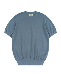 BELLIEF（ベリーフ）の「Essential Comfort Short Sleeve Round Knit (Frozen Blue)（ニット/セーター）」