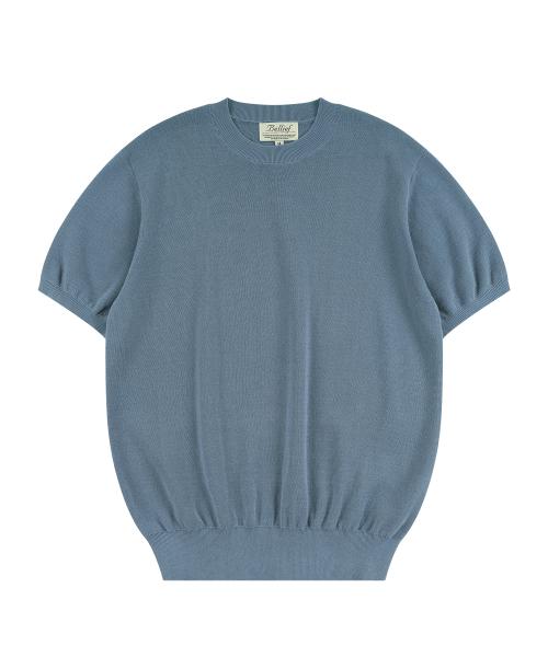BELLIEF(ベリーフ)の「Essential Comfort Short Sleeve Round Knit (Frozen Blue)(ニット/セーター・メンズ・その他・MEDIUM/LARGE/X-LARGE)」の1枚目の写真