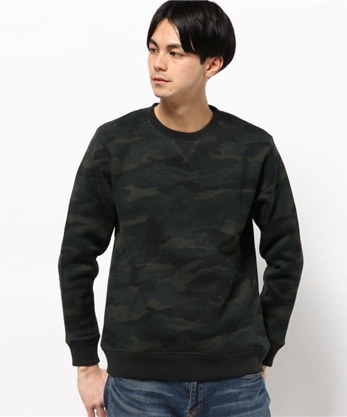 ikka(イッカ)の「プリントフリーストレーナー(スウェット・メンズ・オリーブ/チャコールグレー・X-LARGE/MEDIUM/SMALL/LARGE)」の2枚目の写真