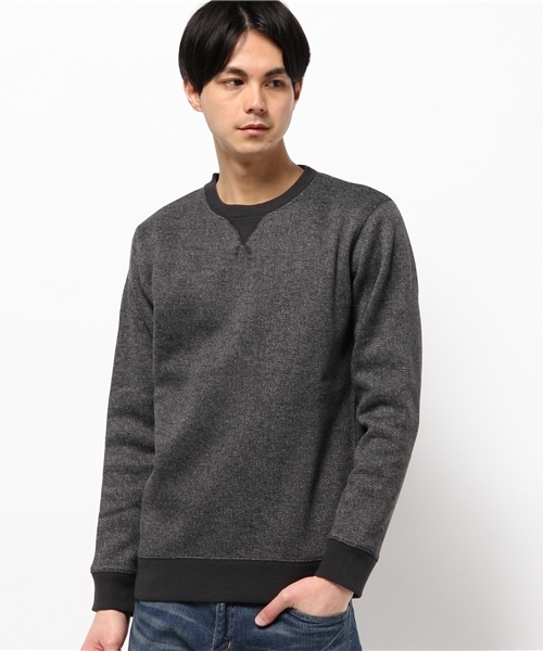 ikka(イッカ)の「プリントフリーストレーナー(スウェット・メンズ・オリーブ/チャコールグレー・X-LARGE/MEDIUM/SMALL/LARGE)」の1枚目の写真