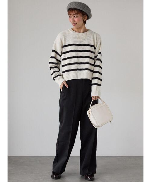 Lugnoncure（ルノンキュール）の「ラメ混モール鹿の子編みニット（ニット/セーター・レディース・ピンク/グリーン/ラベンダー/グレー/オフホワイト・F）」の7枚目の写真