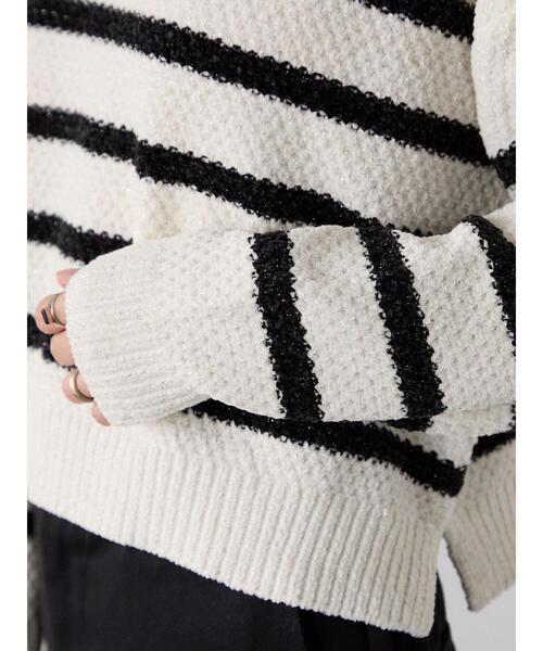 Lugnoncure（ルノンキュール）の「ラメ混モール鹿の子編みニット（ニット/セーター・レディース・ピンク/グリーン/ラベンダー/グレー/オフホワイト・F）」の9枚目の写真