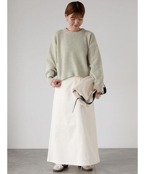 Lugnoncure（ルノンキュール）の「ラメ混モール鹿の子編みニット（ニット/セーター・レディース・ピンク/グリーン/ラベンダー/グレー/オフホワイト・F）」の13枚目の写真