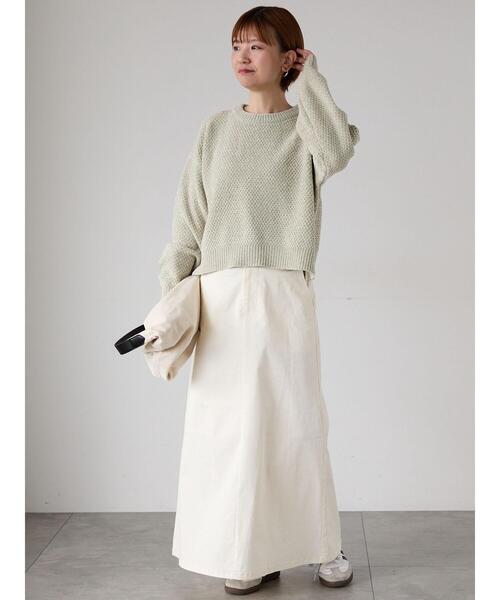 Lugnoncure（ルノンキュール）の「ラメ混モール鹿の子編みニット（ニット/セーター・レディース・ピンク/グリーン/ラベンダー/グレー/オフホワイト・F）」の14枚目の写真