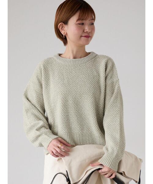 Lugnoncure（ルノンキュール）の「ラメ混モール鹿の子編みニット（ニット/セーター・レディース・ピンク/グリーン/ラベンダー/グレー/オフホワイト・F）」の15枚目の写真