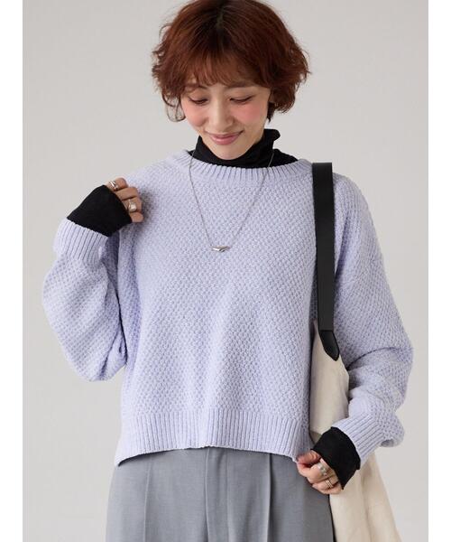 Lugnoncure（ルノンキュール）の「ラメ混モール鹿の子編みニット（ニット/セーター・レディース・ピンク/グリーン/ラベンダー/グレー/オフホワイト・F）」の18枚目の写真