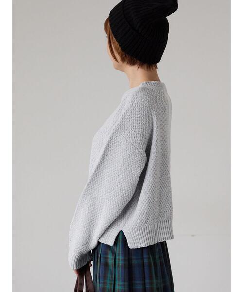 Lugnoncure（ルノンキュール）の「ラメ混モール鹿の子編みニット（ニット/セーター・レディース・ピンク/グリーン/ラベンダー/グレー/オフホワイト・F）」の22枚目の写真