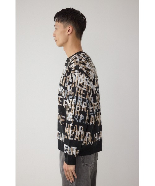 AZUL by moussy(アズールバイマウジー)の「総ロゴペイントニットトップス(ニット/セーター・メンズ・ブラウン系その他/ブルー系その他3/ブラック系その他・MEDIUM/LARGE)」の9枚目の写真