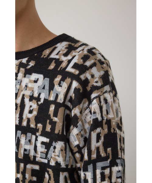AZUL by moussy(アズールバイマウジー)の「総ロゴペイントニットトップス(ニット/セーター・メンズ・ブラウン系その他/ブルー系その他3/ブラック系その他・MEDIUM/LARGE)」の12枚目の写真