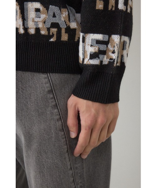 AZUL by moussy(アズールバイマウジー)の「総ロゴペイントニットトップス(ニット/セーター・メンズ・ブラウン系その他/ブルー系その他3/ブラック系その他・MEDIUM/LARGE)」の13枚目の写真